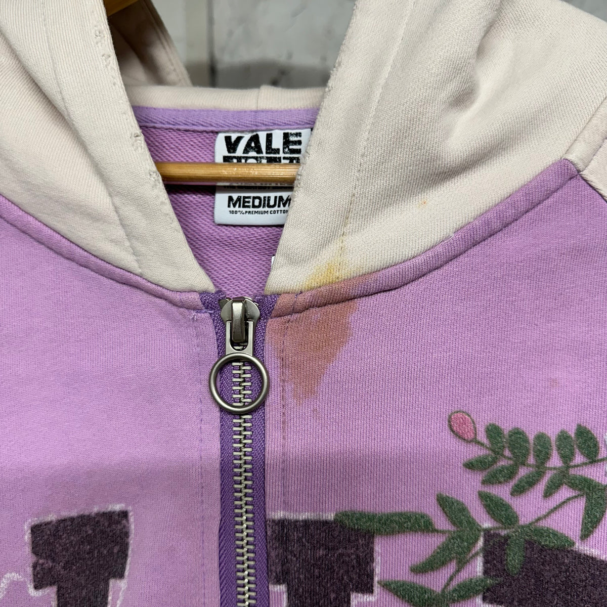 Vale Pearl Purple Zip Up Hoodie Sz M