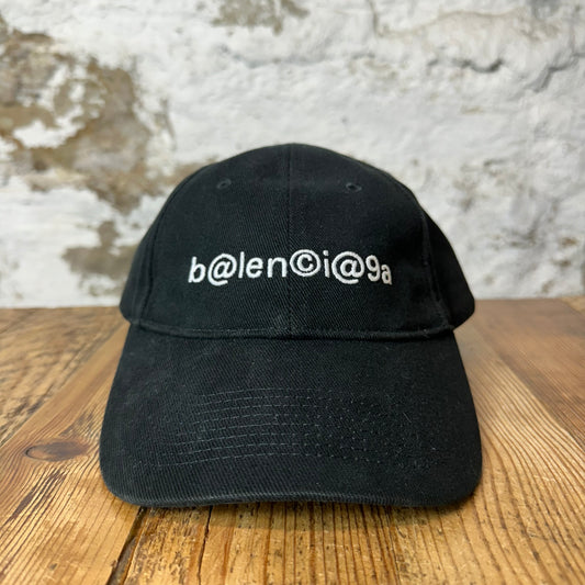 Balenciaga Embroidered Logo Black Hat Sz L