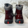 Prada High Americas Cup Vintage Maroon Patent Grey Sneaker Sz 7