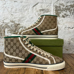 Gucci Tennis 1977 Brown Monogram High Sneaker Sz 13