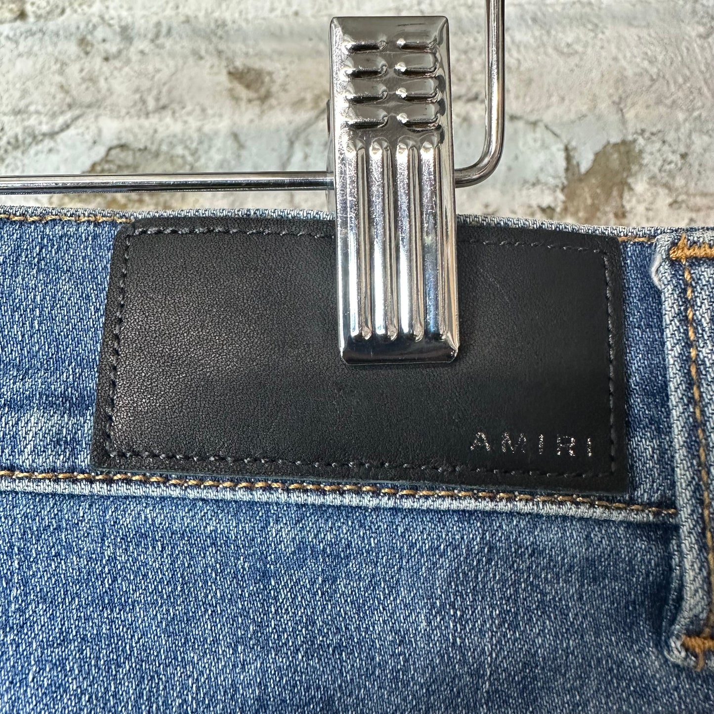 Amiri MX1 Red Plaid Quad Blue Denim Jeans Sz 31