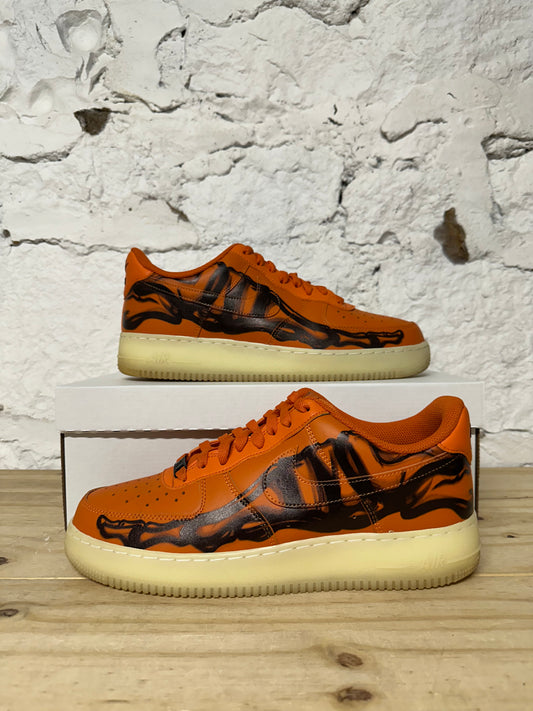 AF1 Orange Skeleton Sz 10