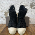 Rick Owens High Black Pony Hair Milk Sneaker Sz 10 (43)
