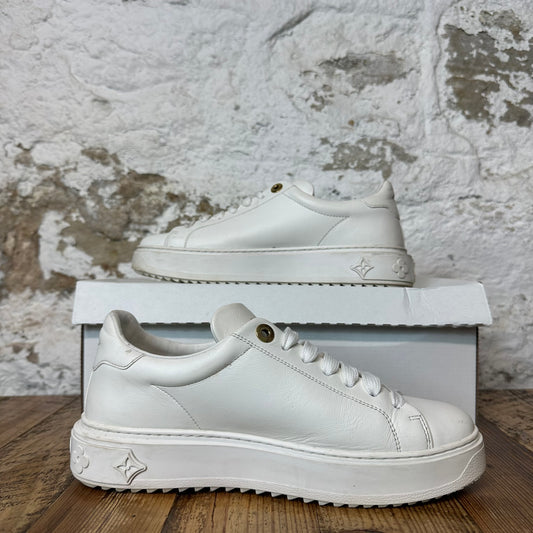 Louis Vuitton Time Out White Leather Sneaker Sz 5.5 (37.5) No Box
