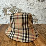 Burberry Brown Plaid Bucket Hat Sz L