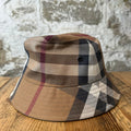 Burberry Check Plaid Canvas Bucket Hat Sz M