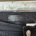 Amiri MX1 Grey Flannel Quad Logo Black Denim Jeans Sz 36