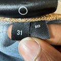 Amiri MX1 Black Suede Blue Denim Jeans Sz 31