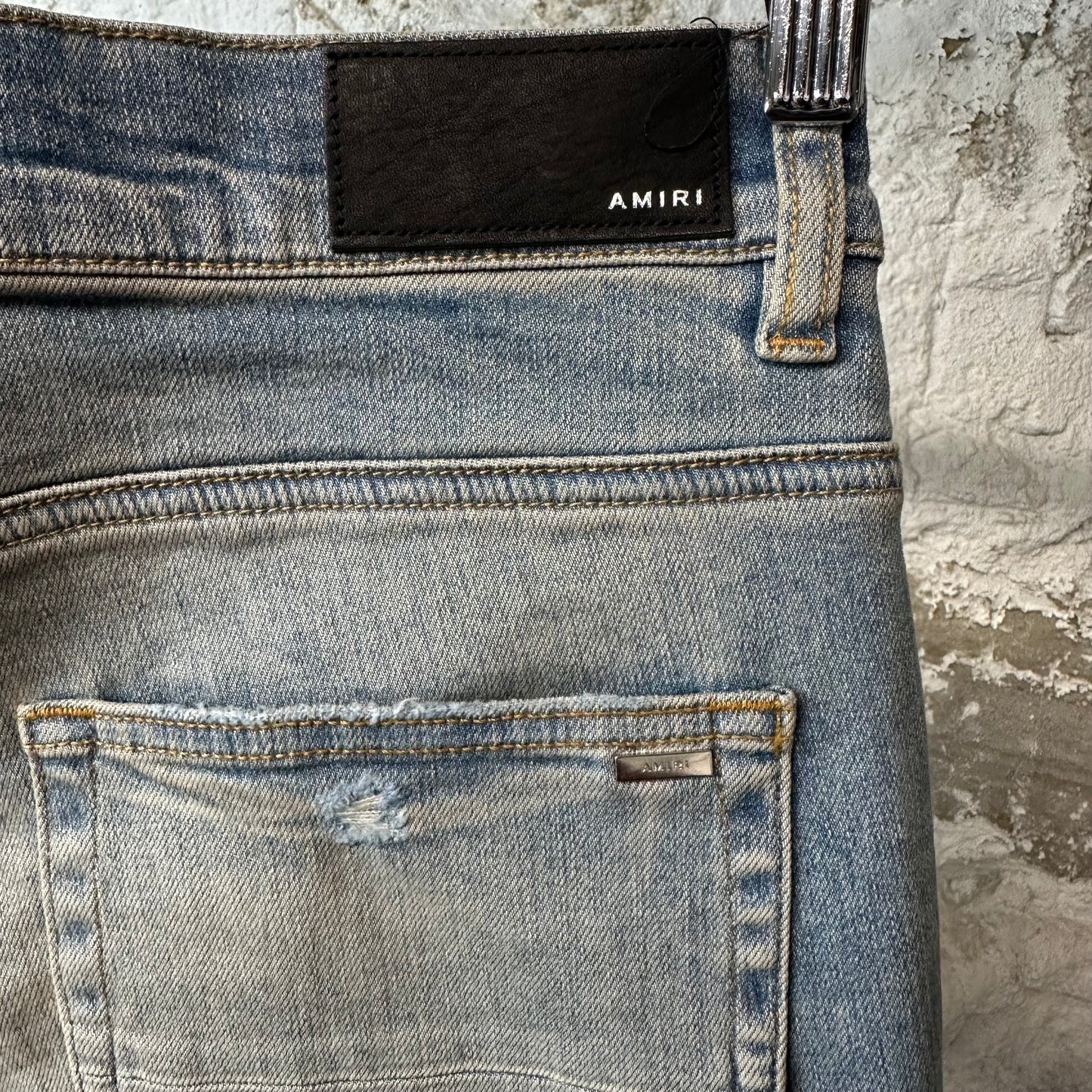 Amiri Black Grey Bandana Flames Blue Denim Jeans