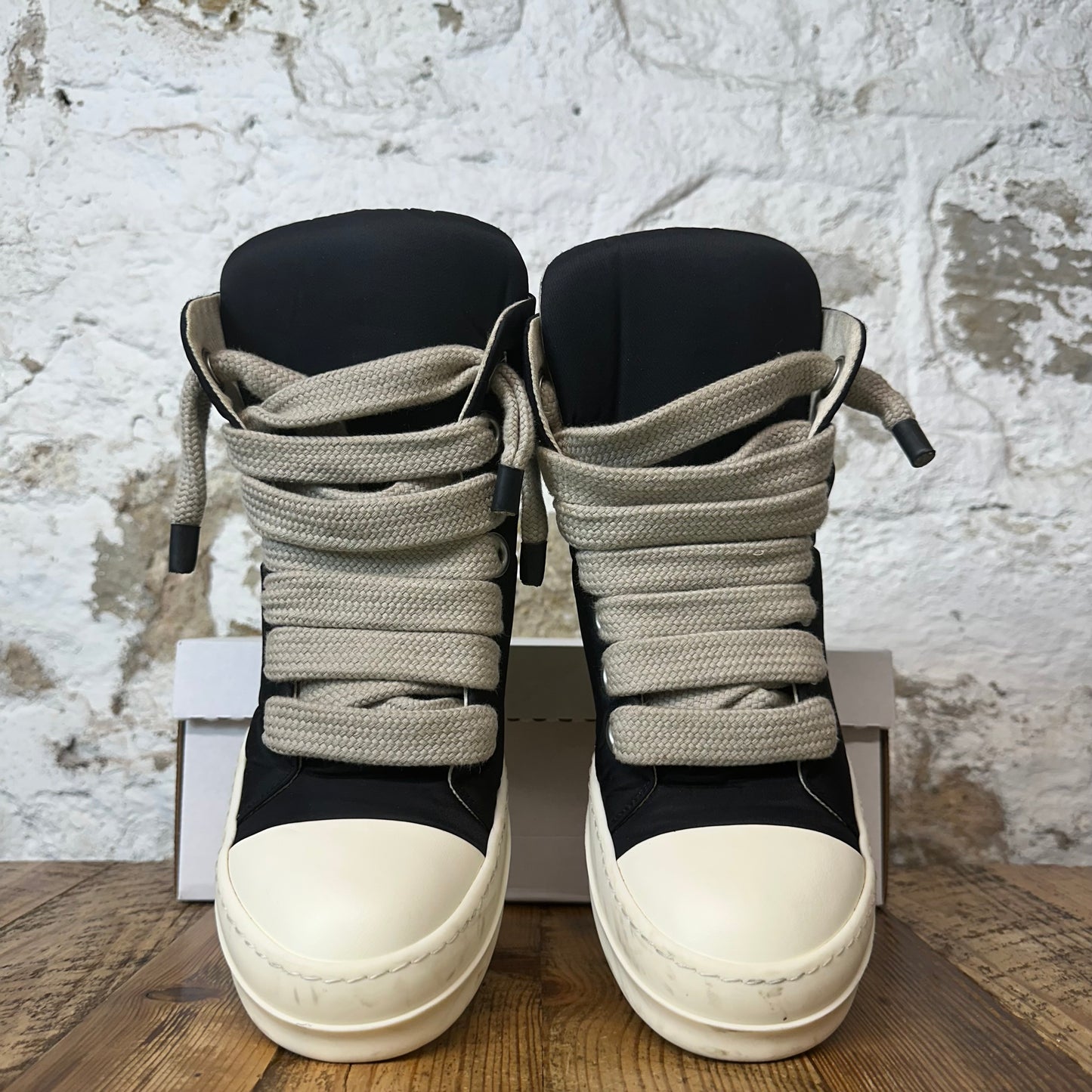 Rick Owens Jumbo Lace Puffer Milk Sneaker Sz 9.5 (42.5)