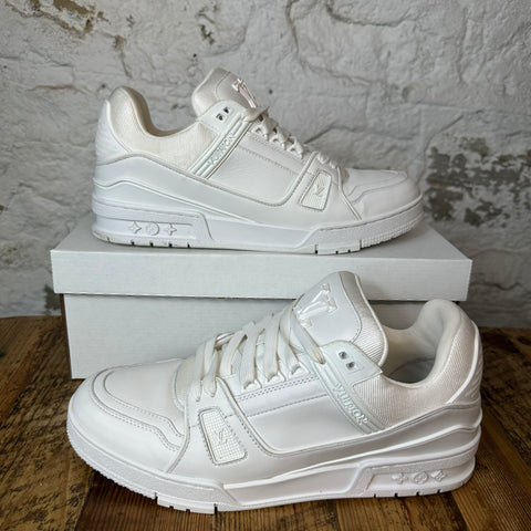 Louis Vuitton White Leather Trainer Sz 11 (9.5LV) No Box