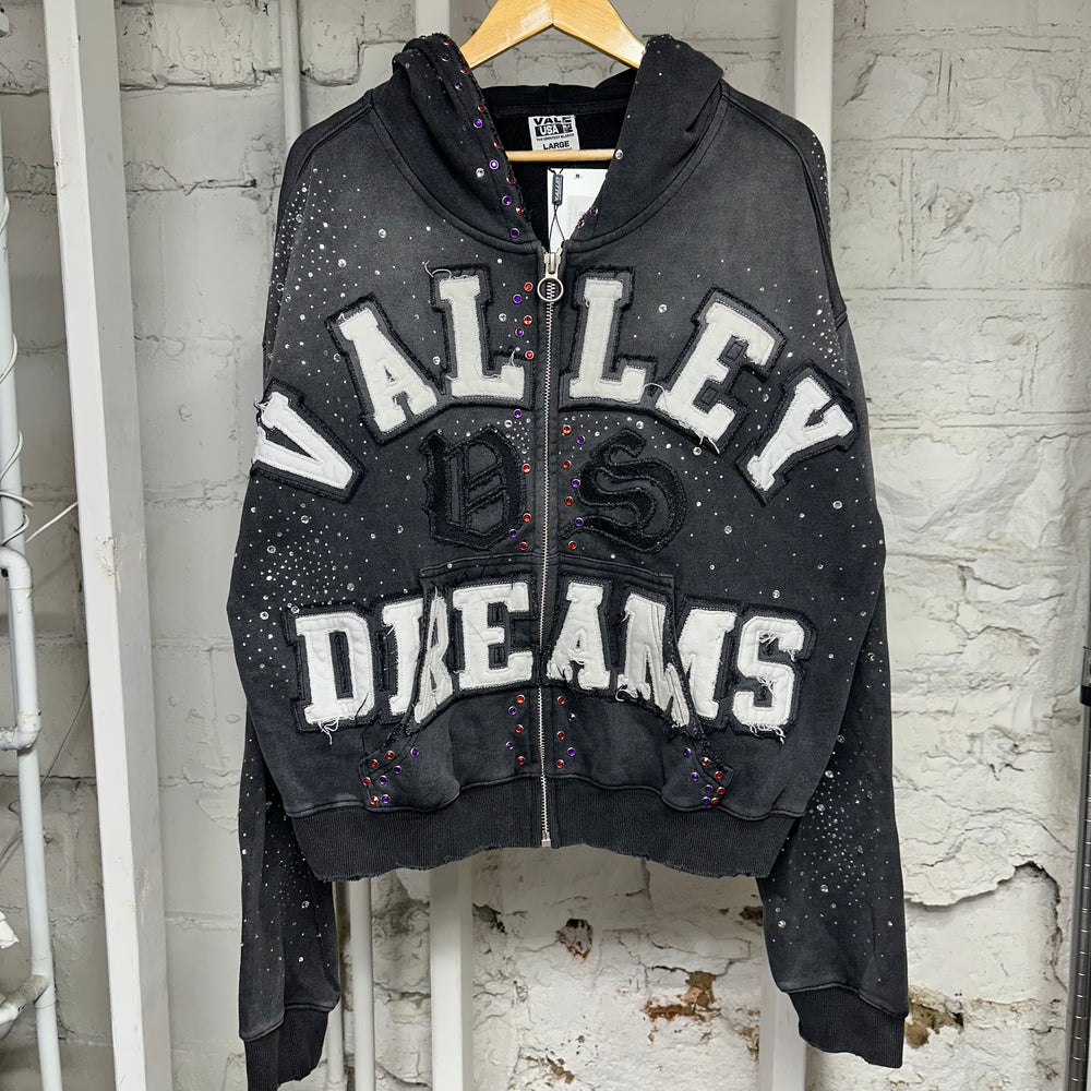 Vale Classico Black Zip Up Hoodie Sz L