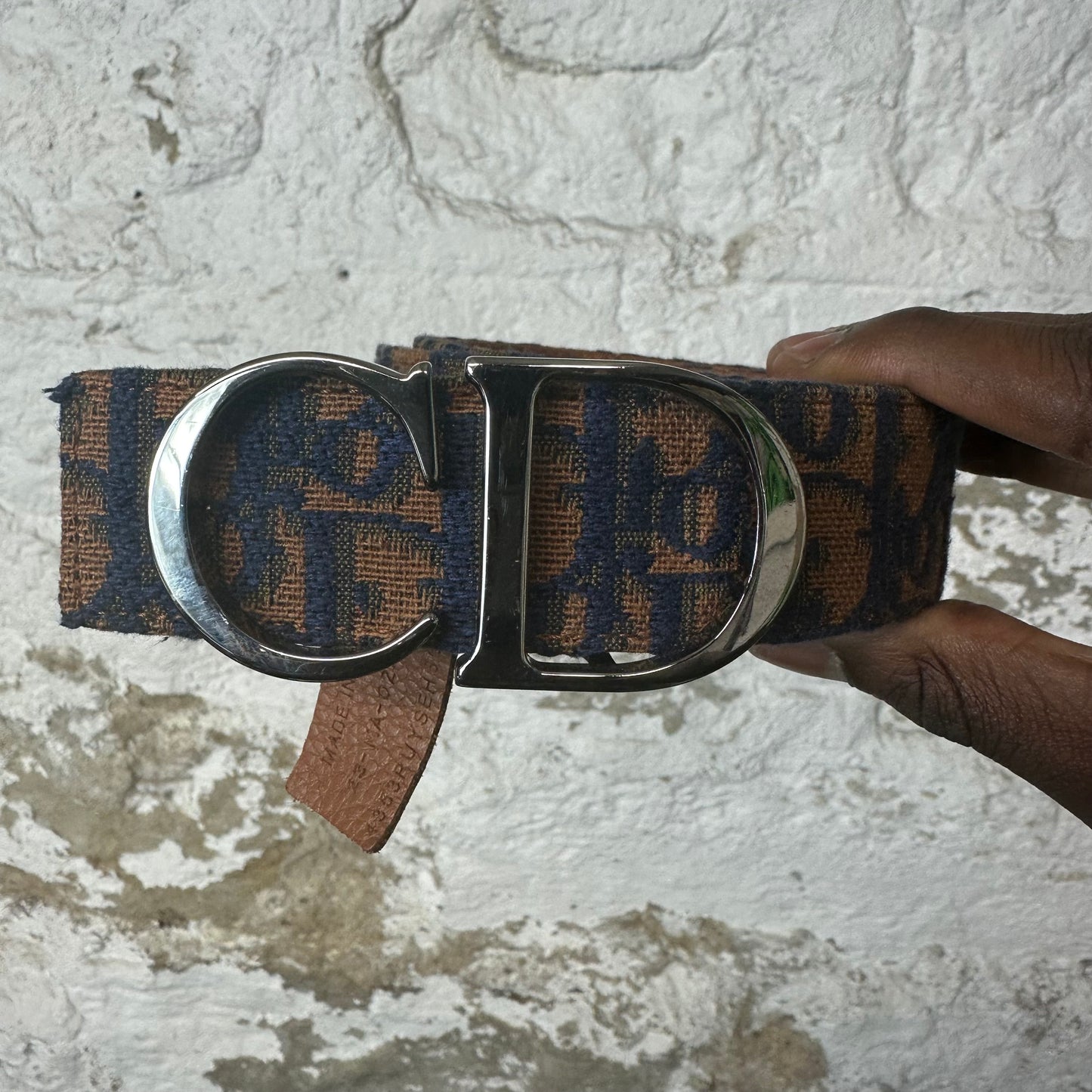Dior Navy Monogram Burnt Orange Belt Sz (85)