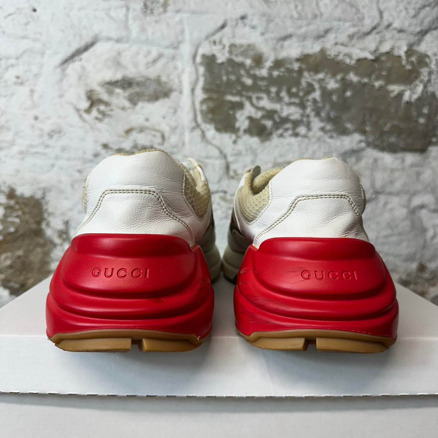 Gucci Rhyton White Red Green Sneaker Sz 8