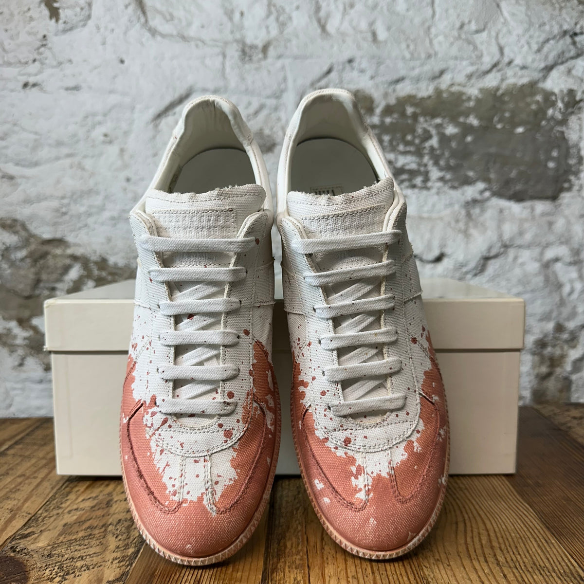 Maison Margiela Replica White Pink Paint Splatter Sneaker Sz 9 (42)