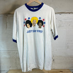 Just Say Fro Stanley Desantis White Tee Sz L