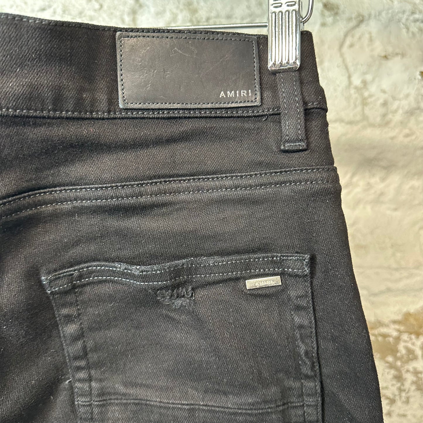 Amiri Plain Black Denim Jeans Sz 32