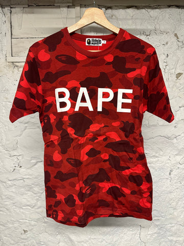 Bape Red Camo AOP T-shirt Sz S