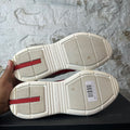 Prada Americas Cup Red Patent Grey White Sneaker Sz 7.5