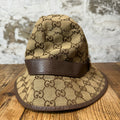 Gucci Beige GG Monogram Bucket Hat Sz M