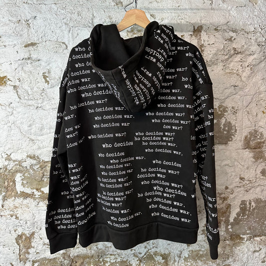 Who Decides War Scripture Black Zip Up Hoodie Sz S