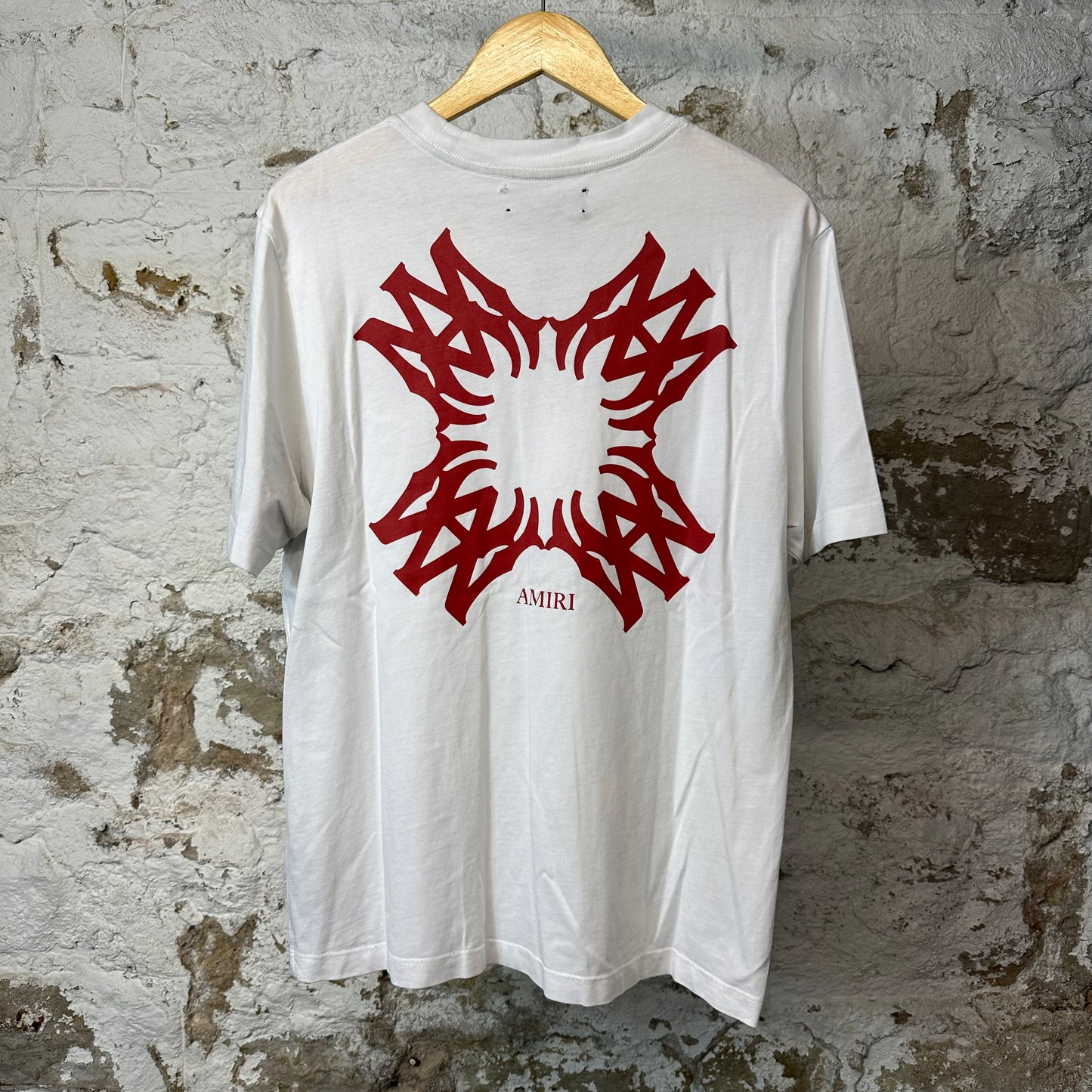 Amiri Red AM Spiral Logo T-shirt White Sz M