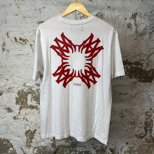 Amiri Red AM Spiral Logo T-shirt White Sz M