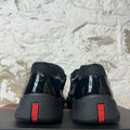 Prada Americas Cup Triple Black Patent Sneaker Sz 11