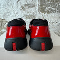 Prada Americas Cup Red Patent Black Sneaker Sz 9.5