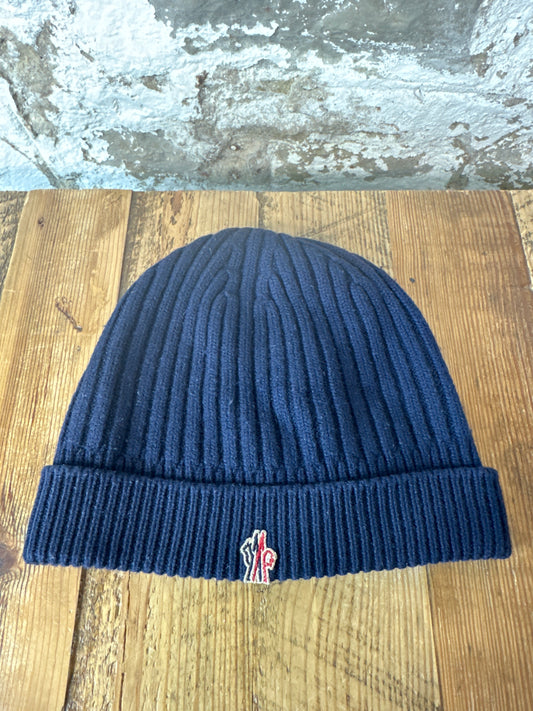 Moncler Small Logo Navy Beanie