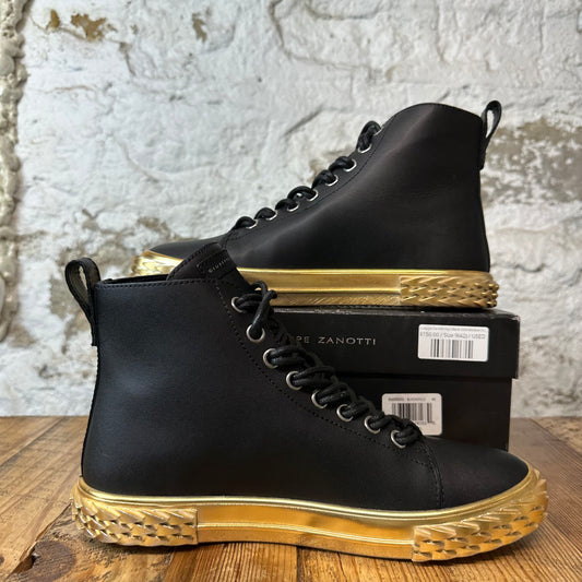 Giuseppe Zanotti High Black Gold Blabber Sneaker Sz 9 (42)