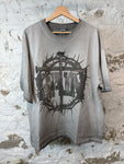 Saint Vanity Light Gray Cross T-shirt Sz XL