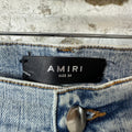 Amiri Multicolor Paisley Patches Washed Blue Denim Jeans Sz 34