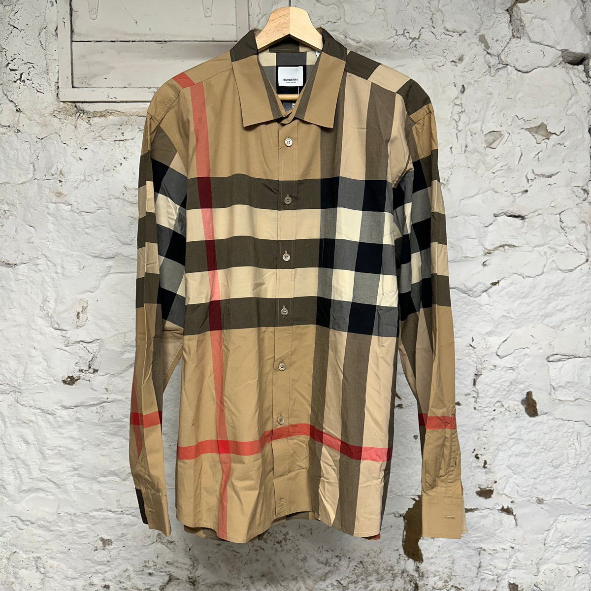 Burberry Light Tan Button Up Long Sleeve Sz XXL