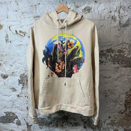 Who Decides War Roots of Peace Cream Hoodie Sz L