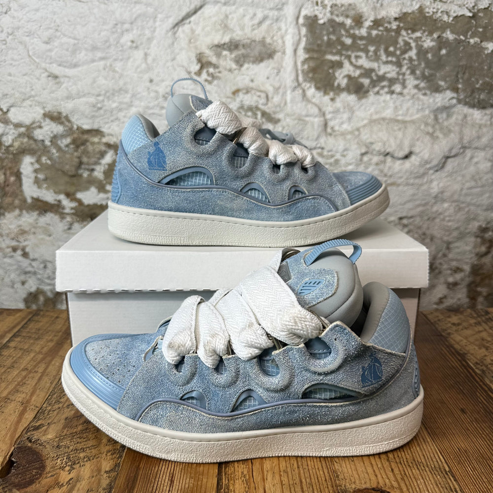 Lanvin Curb White Lace Blue Denim Sneaker Sz 10 (43)