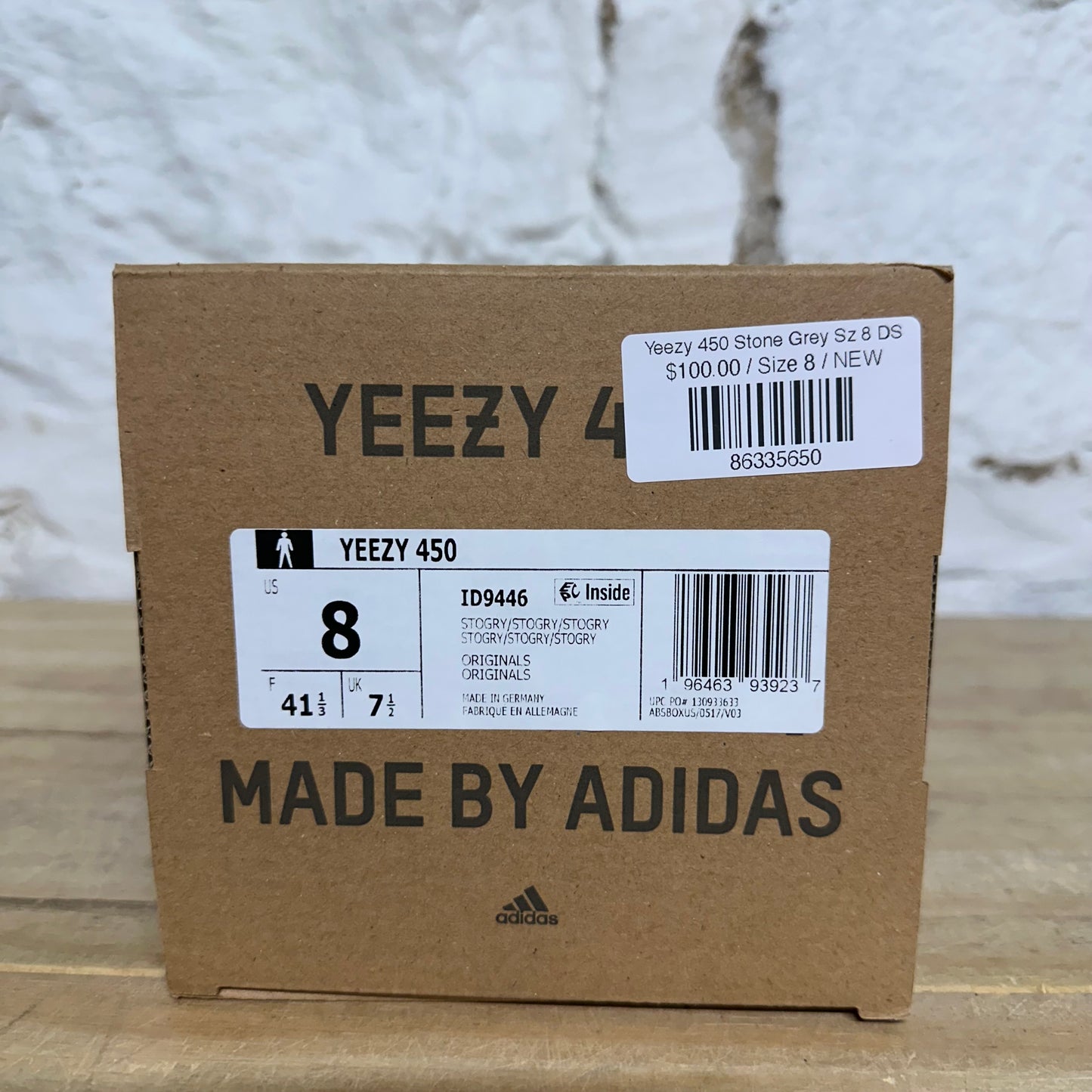 Yeezy 450 Stone Grey Sz 8 DS
