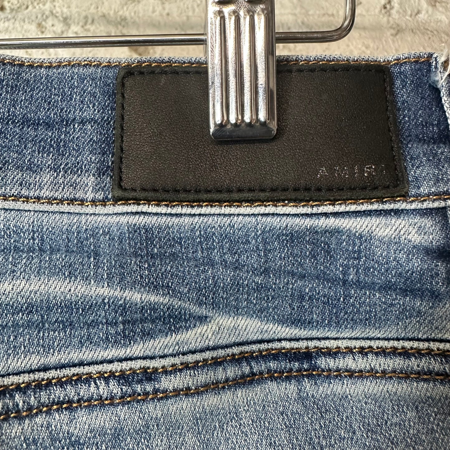 Amiri MX1 Black White Woven Blue Denim Jeans Sz 29