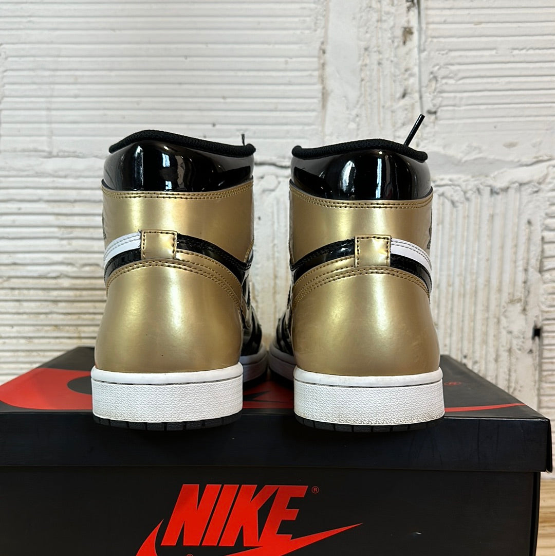Air Jordan 1 High Patent Gold Toe Sz 10