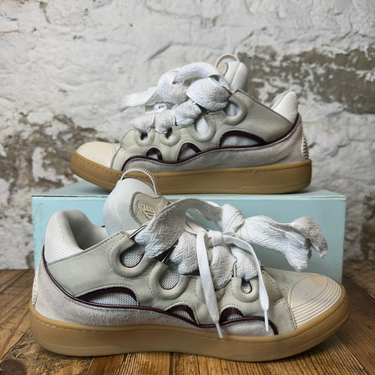 Lanvin Curb White Lace Maroon Grey Sneaker Sz 13 (46)