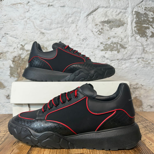 Alexander Mcqueen Black Red Nappa Joey Sneaker Sz 10.5 (43.5)