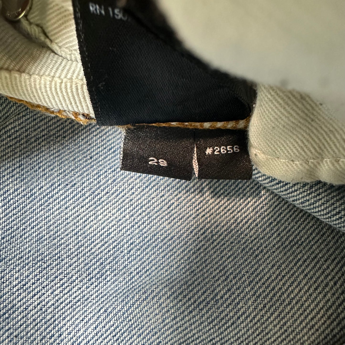 Amiri MX2 Multicolor Flannel Blue Denim Jeans Sz 29