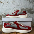 Prada Americas Cup Red Patent Grey White Sneaker Sz 6.5