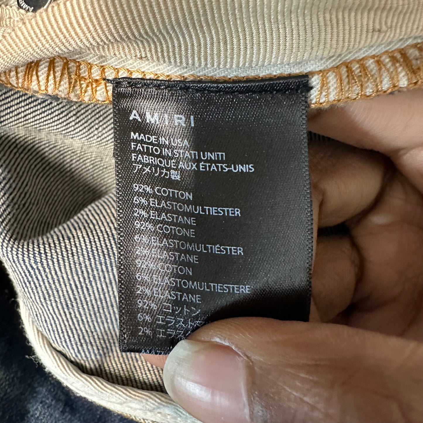 Amiri Knee Hole Dark Blue Denim Jeans Sz 30