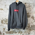 Supreme Red Box Logo Hoodie Dark Grey Sz M