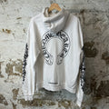 Chrome Hearts Horseshoe White Pullover Hoodie Sz S