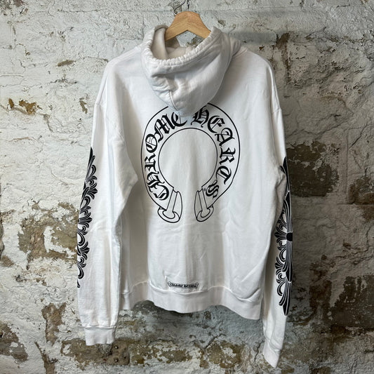 Chrome Hearts Horseshoe White Pullover Hoodie Sz S