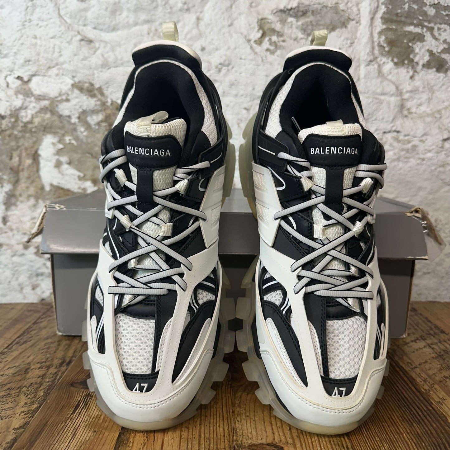 Balenciaga Track Runner Black White Clear Sole Sneaker Sz 14 (47)