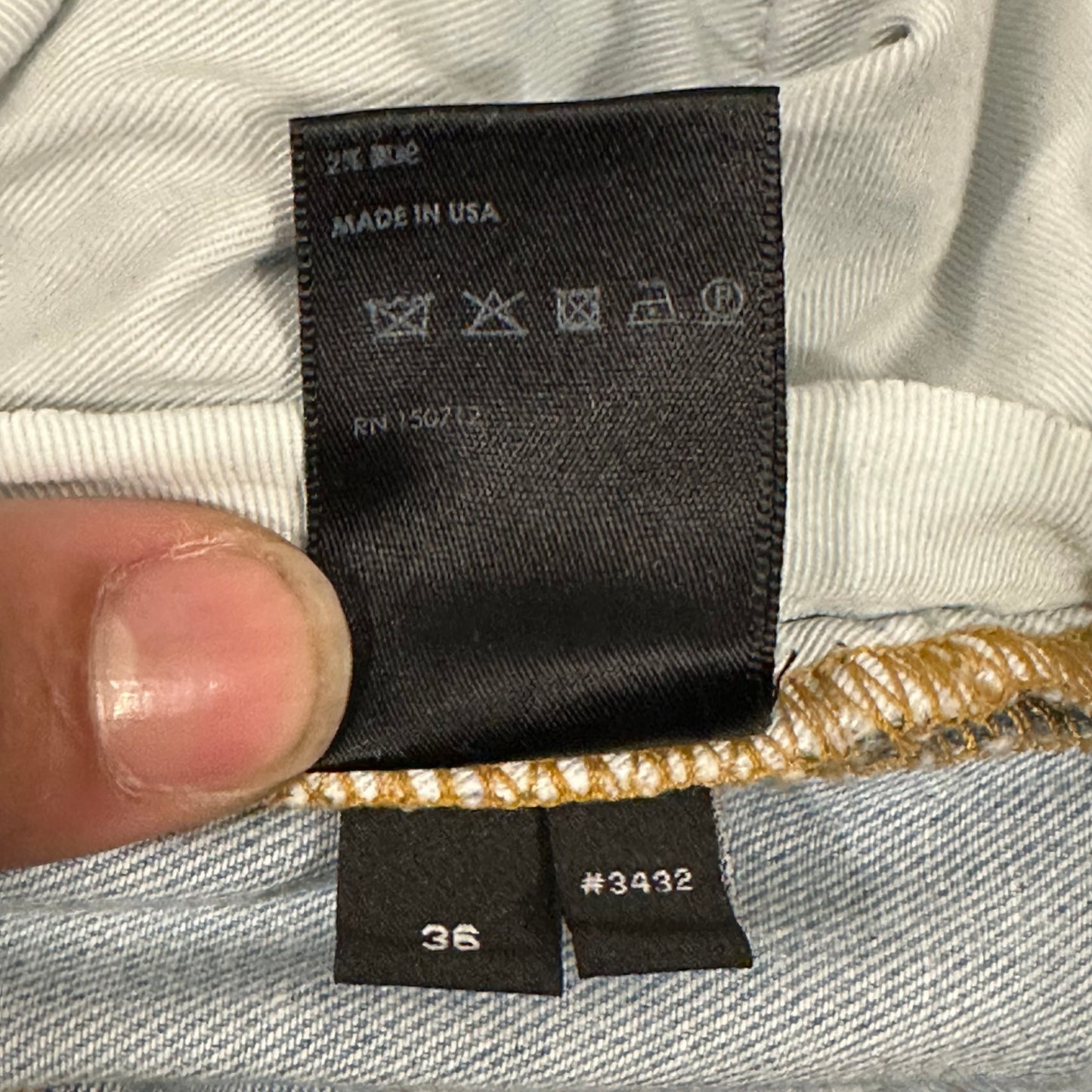 Amiri MX1 Light Camo Light Blue Denim Jeans Sz 36 (Tailored Short)