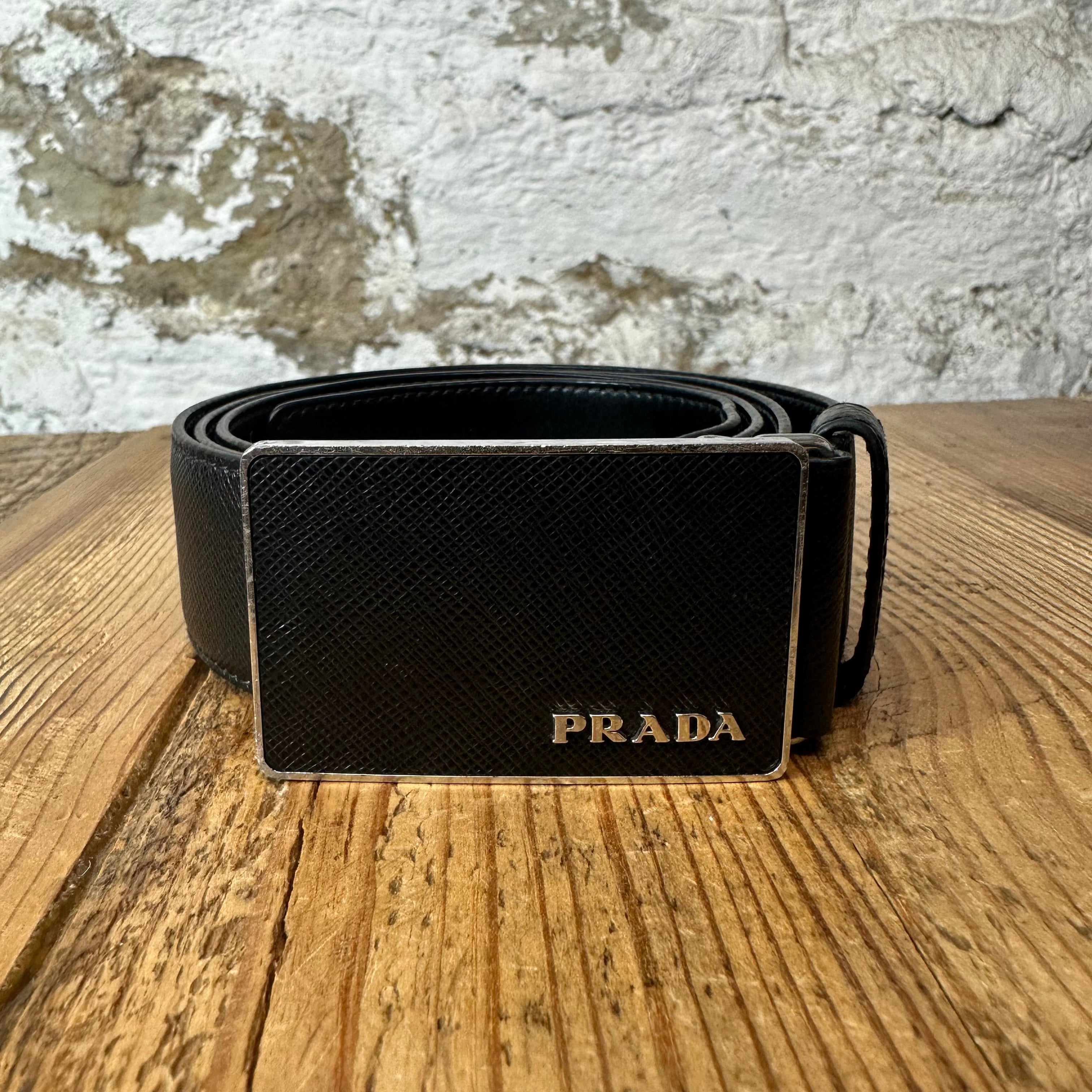 Prada Saffiano Black Belt Sz (95/38)